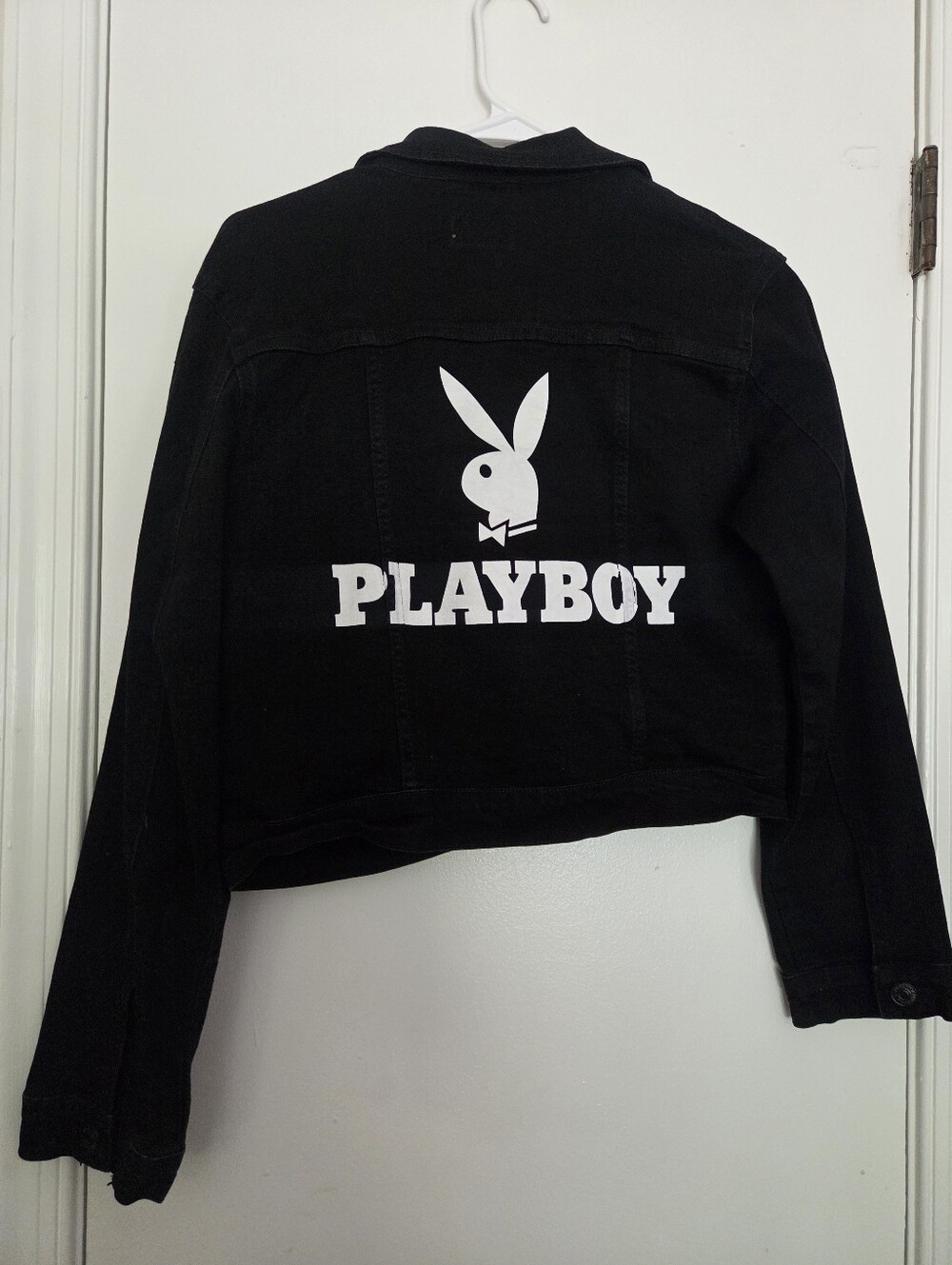 Denim BLVD Los Angeles Playboy Black Denim Jacket Size M - Picture 5 of 5
